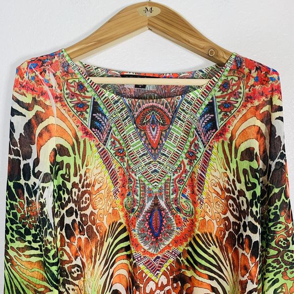 Mushka Sienna Rose Inc. Colorful Boho Hippy Blouse Size Medium Women’s - Picture 2 of 12